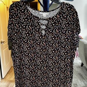 Emaline Black and White Cut Out Blouse
